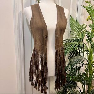 Vintage Fringe Brown Vest